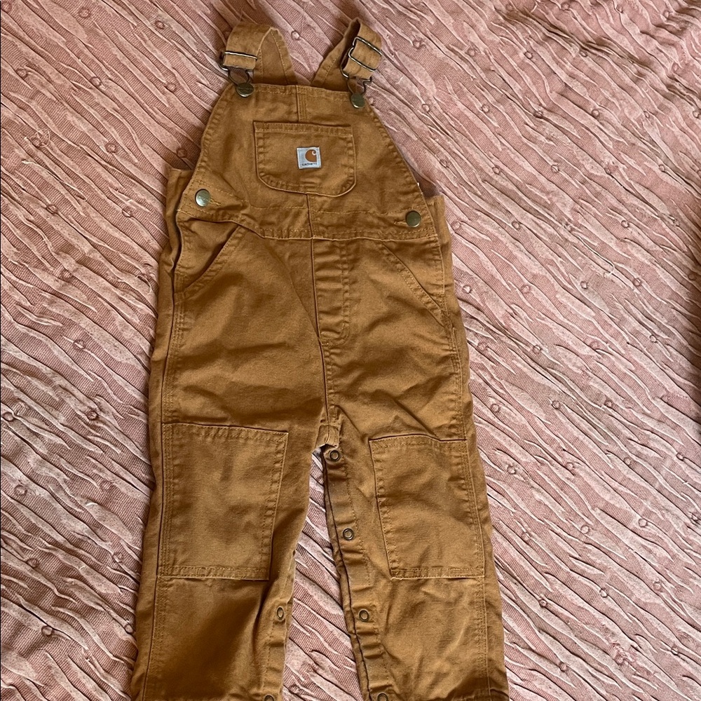 Carhartt Kids Tan/Brown Canvas Overalls